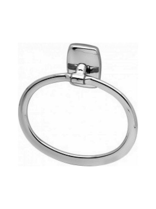 Gloria Hotelia Single Wall-Mounted Bathroom Ring Silver