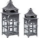 Espiel Lanterns Set Die-Cast Floortop Gray 2pcs