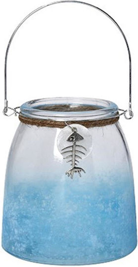 Espiel Glass Lantern Blue 12x12.6cm