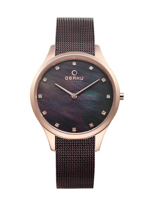 Obaku Uhr mit Schwarz Metallarmband V217LXVNMN