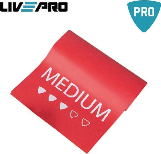 Live Pro Bandă de rezistență pentru exerciții Mediu Roșu 2m