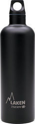 Laken Futura Thermo Narrow Mouth Bottle Thermos Stainless Steel BPA Free Black 750ml with Loop 8-49-024-02