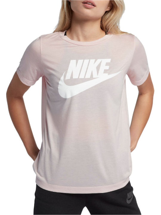 Nike Essential Αθλητικό Γυναικείο T-shirt Ροζ με Στάμπα