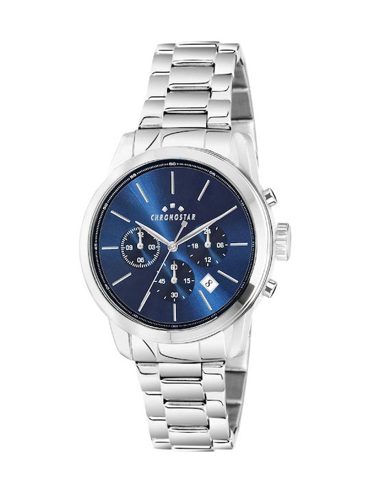 Chronostar Watch Chronograph with Silver Metal Bracelet R3753270002