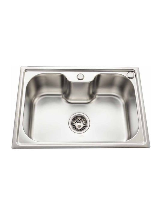 Gloria Dodo Drop-In Kitchen Inox Satin Sink L60xW42cm Silver