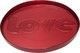 Espiel Round Glass Decorative Platter Love Red 22x22cm