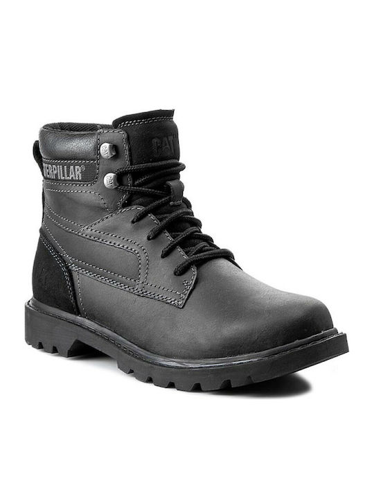 CAT Bridgeport Men's Leather Military Boots Black