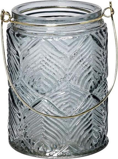 Espiel Tabletop Glass Lantern Blue 8x8x11.5cm