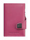 Tru Virtu Click & Slide Men's Leather Card Wallet with RFID και Slide Mechanism Pink