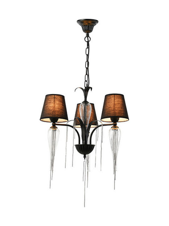 Aca Chandelier Lampshade 3xE14 Black 53cm EG170303PBCH