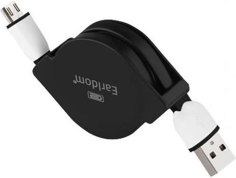 Earldom Retractable USB 2.0 to micro USB Cable Μαύρο 1m (SS8)
