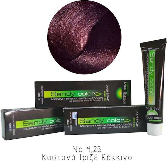 Miss Sandy Color Cream Haarfärbemittel Ohne Ammoniak Nr 4,26 Kastanien Iris Red 60ml