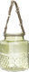 Inart Lantern Glass Tabletop Green 12x12x19εκ. 1pcs