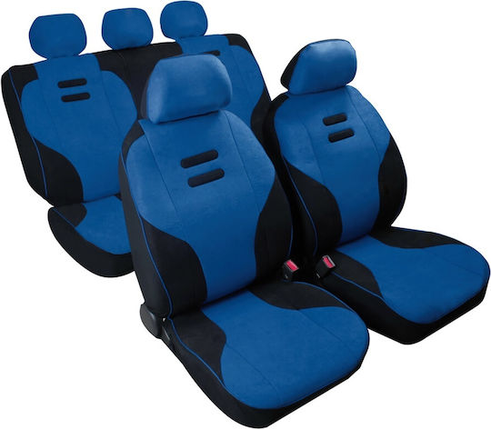 Lampa Set Autositzbezüge 9Stück Samt Kynox Blau
