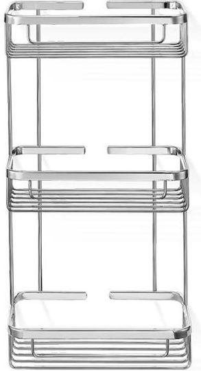Sanco A3-005 00005-A03 Montat pe perete Raft Baie Inox cu 3 Rafturi 26.5x12.5x51cm Argintie