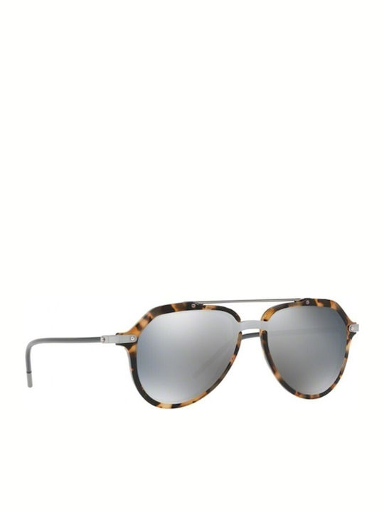 Dolce & Gabbana Men's Sunglasses with Brown Tartaruga Plastic Frame and Silver Mirror Lens DG4330 31416G