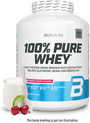 Biotech USA 100% Pure Whey Proteină din Zer Fără gluten cu Aromă de Iaurt de vișine acrișoare 2.27kg