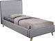 Morisson Κρεβάτι Μονό Επενδυμένο με Ύφασμα Γκρι για Στρώμα 90x190cm
