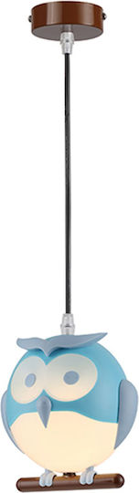 Aca Eule Einfaches Licht Kinderdeckenleuchte Deckenleuchte 13W mit Fassung E14 Hellblau 15x15cm