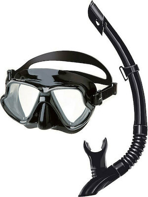 Mares Silicone Diving Mask Set with Respirator Wahoo Black Black