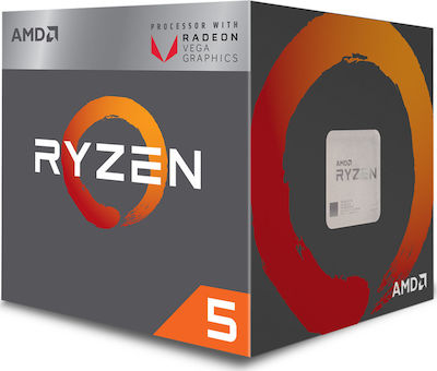 AMD Ryzen 5 2400G 3.6GHz Επεξεργαστής 4 Πυρήνων για Socket AM4 σε Κουτί με Ψύκτρα