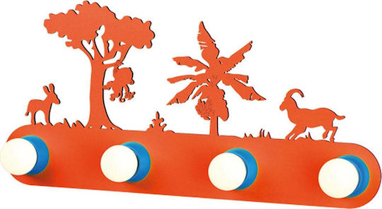Aca Metallic Kids Wall Light Jungle