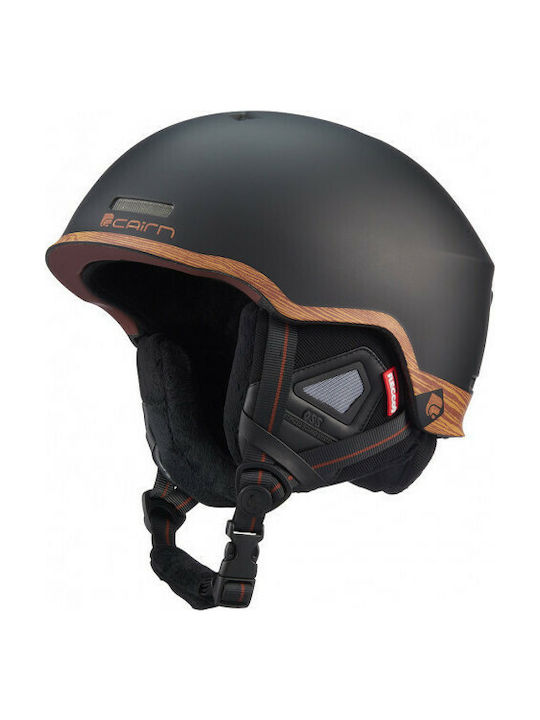 Cairn Centaure Rescue - Mat Black Wood Men's Helmet for Ski & Snowboard Black 0.60589.0.302