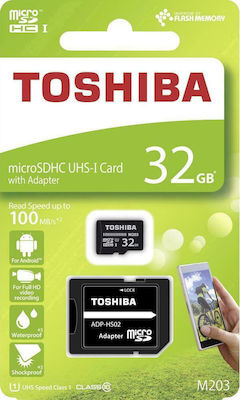 Toshiba M203 microSDHC 32GB Class 10 U1 UHS-I με αντάπτορα