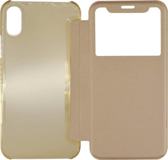 Ancus S-View Elegance Book Μπεζ (iPhone X/Xs)