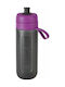 Brita Fill & Go Active Plastic Water Bottle with Mouthpiece and Filter 600ml Black Purple