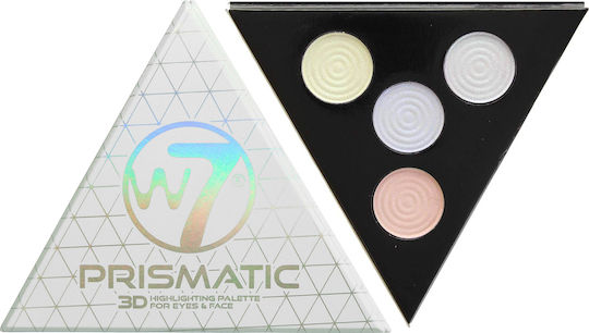 W7 Cosmetics Prismatic 3D Highlighting Palette Eyes & Face 3.2gr