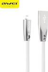Awei CL-95 Flach USB-A zu Lightning Kabel Weiß 1m