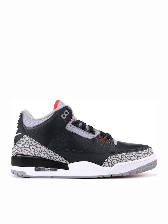 Air  3 Retro OG Boots Black / Fire Red / Cement Grey / White