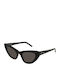 Ysl Women's Sunglasses with Black Plastic Frame and Black Lens
