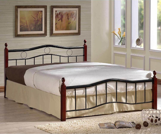 Victor Pat Dublu Metalic Negru Potrivit Pentru Saltea 140x190cm E8037