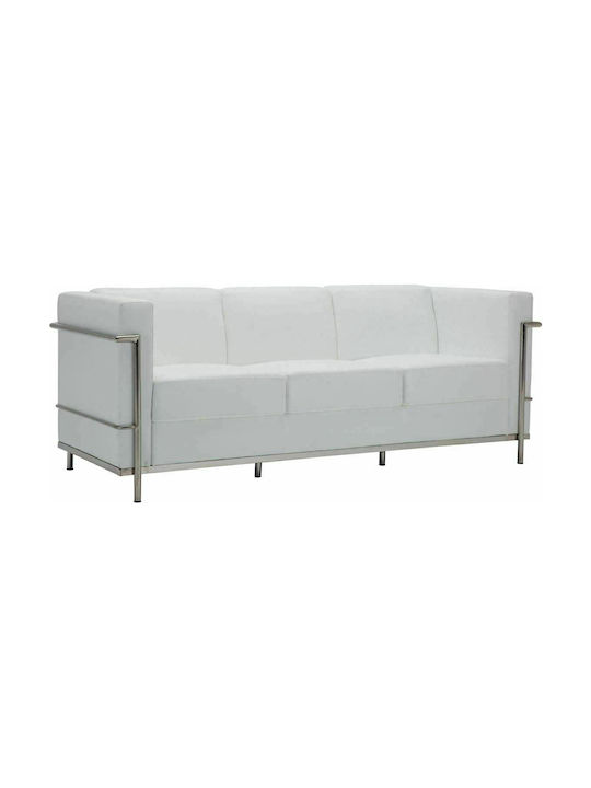Genova Three-Seater Couch Artificial Leather Wh...