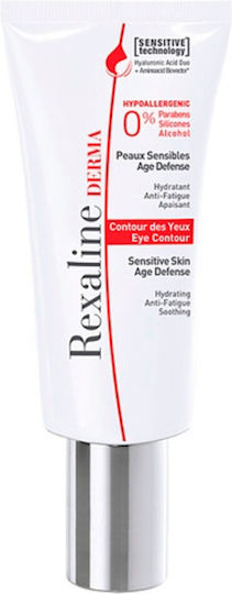 Rexaline Derma Eye Contour Sensitive Skin 15ml Anti-Aging Creme Augen gegen gegen Augenringe mit Hyaluronsäure für Empfindliche Haut 15ml