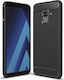 Hurtel Brushed Carbon Back Cover Σιλικόνης Ανθεκτική Μαύρο (Galaxy A8 2018)