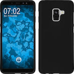 Matt Silicone Back Cover Black (Galaxy A8 2018)