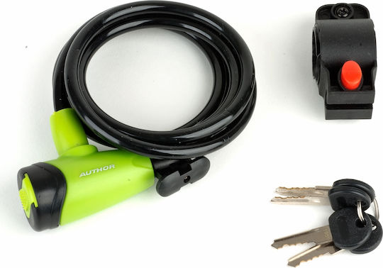 Author ASL-41 Bicycle Cable Lock with Key Black