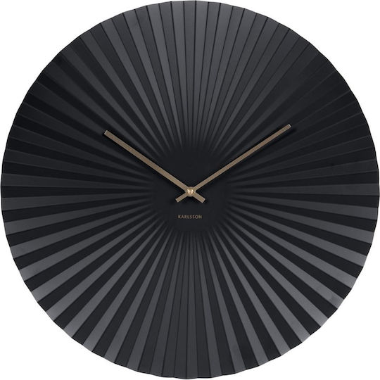 Karlsson Wanduhr Metallisch Schwarz Ø40cm