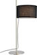 Aca Metal Table Lamp for Socket E27 with Black Shade and Silver Base