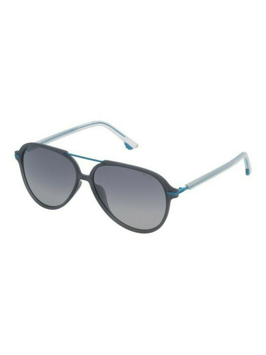 Police Men's Sunglasses with Gray Plastic Frame and Black Mirror Lens SPL582 M20P