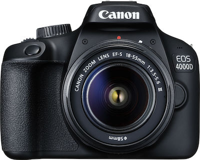 Canon DSLR Camera EOS 4000D Crop Frame Kit (EF-S 18-55mm F3.5-5.6 DC III) Black