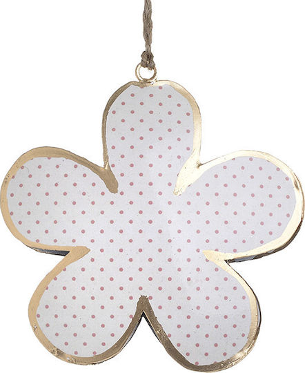Inart Decoratiune Suspendată Floare Roz Din Metal 12x1x13cm