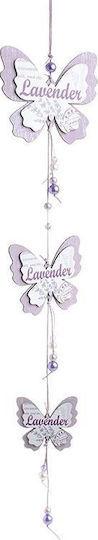 Inart Decorative Handmade White Garland Made of Wood 13x13x68cm