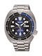 Seiko Ανδρικό Ρολόι 45mm Αυτόματο με Ασημί Μεταλλικό Μπρασελέ