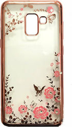 Forcell Diamond Garden Silicone Back Cover Rose Gold (Galaxy A8 2018)