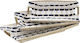 Inart Set of Decorative Baskets Straw Blue 3pcs