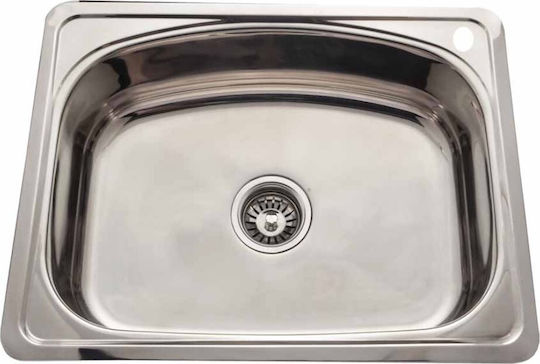 Gloria Siera Ένθετος Νεροχύτης Inox Σατινέ Μ62xΠ47cm Ασημί